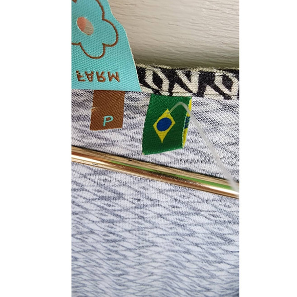 Farm Rio Wrap Plunge Boho Chic Long Bell Sleeve Blouse Bodysuit Size P - Picture 8 of 9